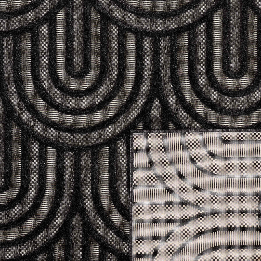 Santorini - Tapis D'Intérieur/Extérieur - Polypropylène - Noir