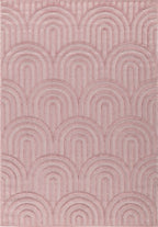 Tapis Santorini 985 - Motif Graphique - Rose - Intérieur / Extérieur