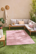 Tapis Santorini 985 - Motif Graphique - Rose - Intérieur / Extérieur