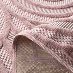 Tapis Santorini 985 - Motif Graphique - Rose - Intérieur / Extérieur