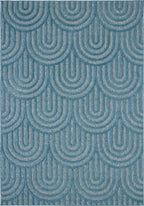 Tapis Santorini 985 - Motif Graphique - Turquoise - Intérieur / Extérieur