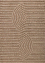 Tapis Santorini 986 - Motif Graphique - Beige - Intérieur / Extérieur