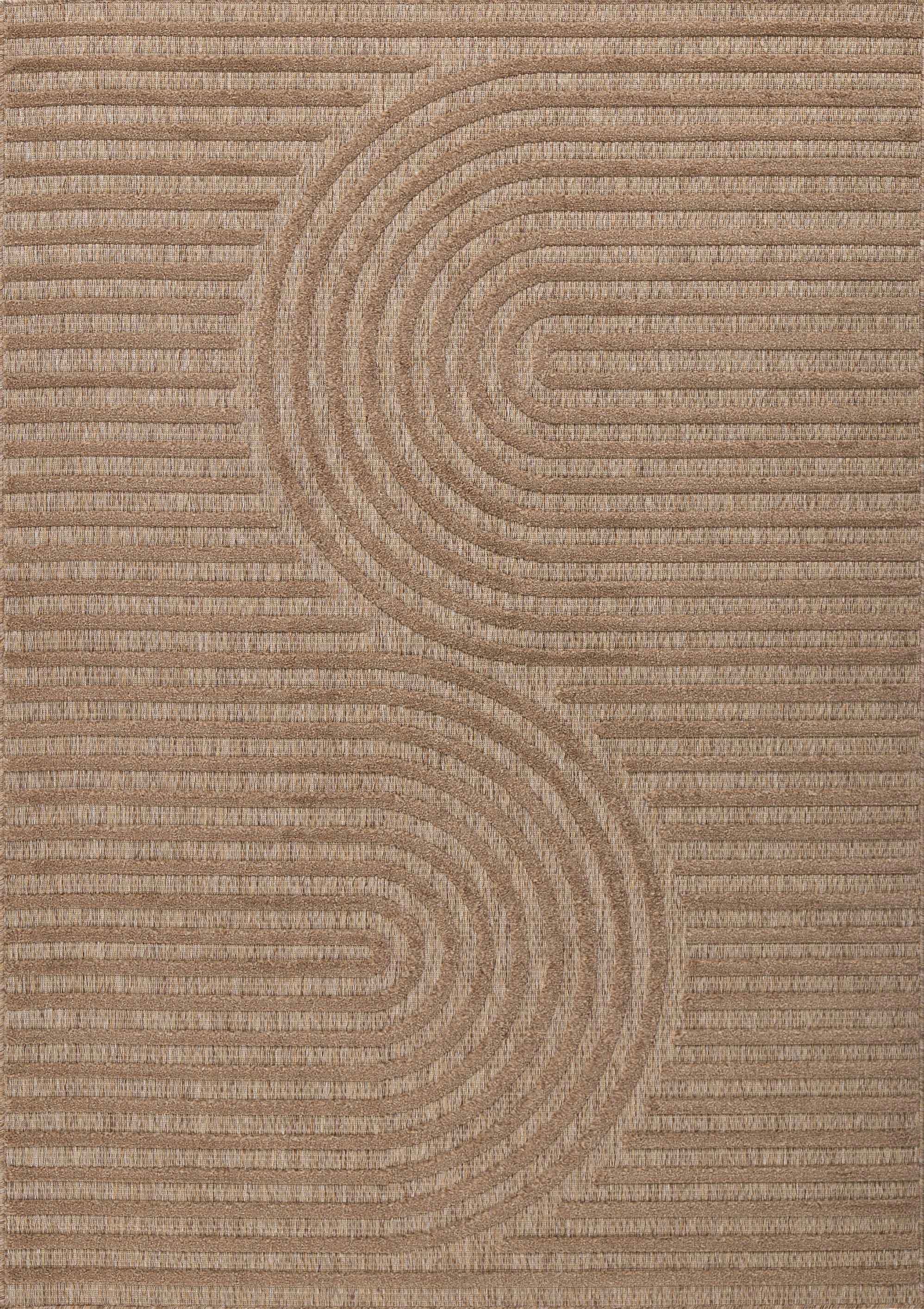 Tapis Santorini 986 - Motif Graphique - Beige - Intérieur / Extérieur