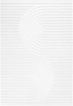 Tapis Santorini 986 - Motif Graphique - Blanc - Intérieur / Extérieur