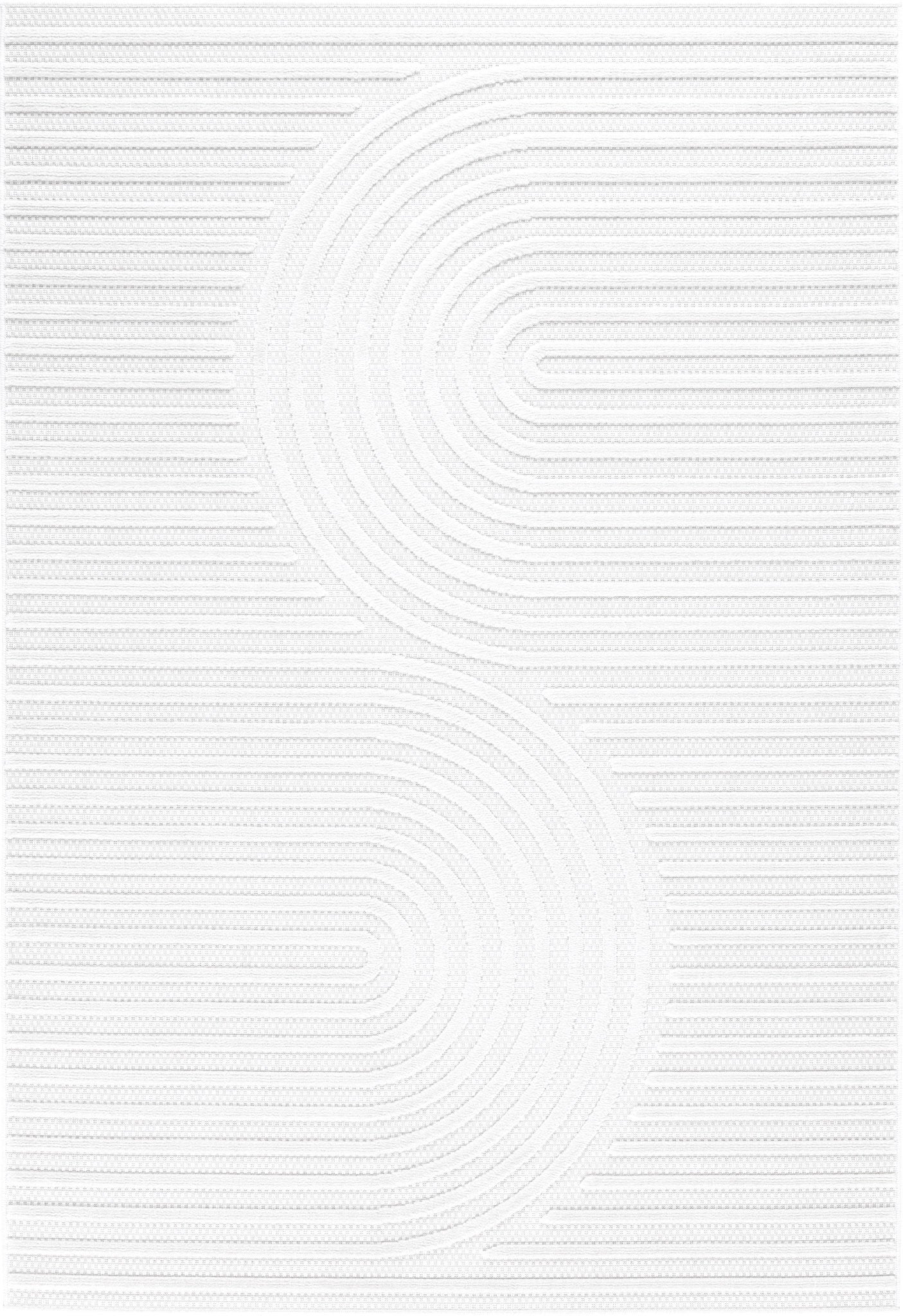 Tapis Santorini 986 - Motif Graphique - Blanc - Intérieur / Extérieur