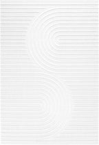 Tapis d'intérieur et extérieur motifs arcs symétriques Blanc : SAN986BLA Nazar rugs