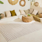 Tapis Santorini 986 - Motif Graphique - Blanc - Intérieur / Extérieur