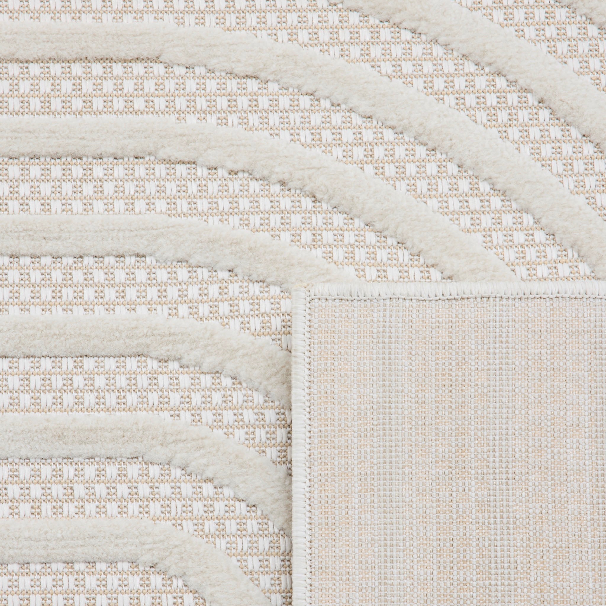 Tapis Santorini 986 - Motif Graphique - Blanc - Intérieur / Extérieur