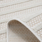 Tapis Santorini 986 - Motif Graphique - Blanc - Intérieur / Extérieur