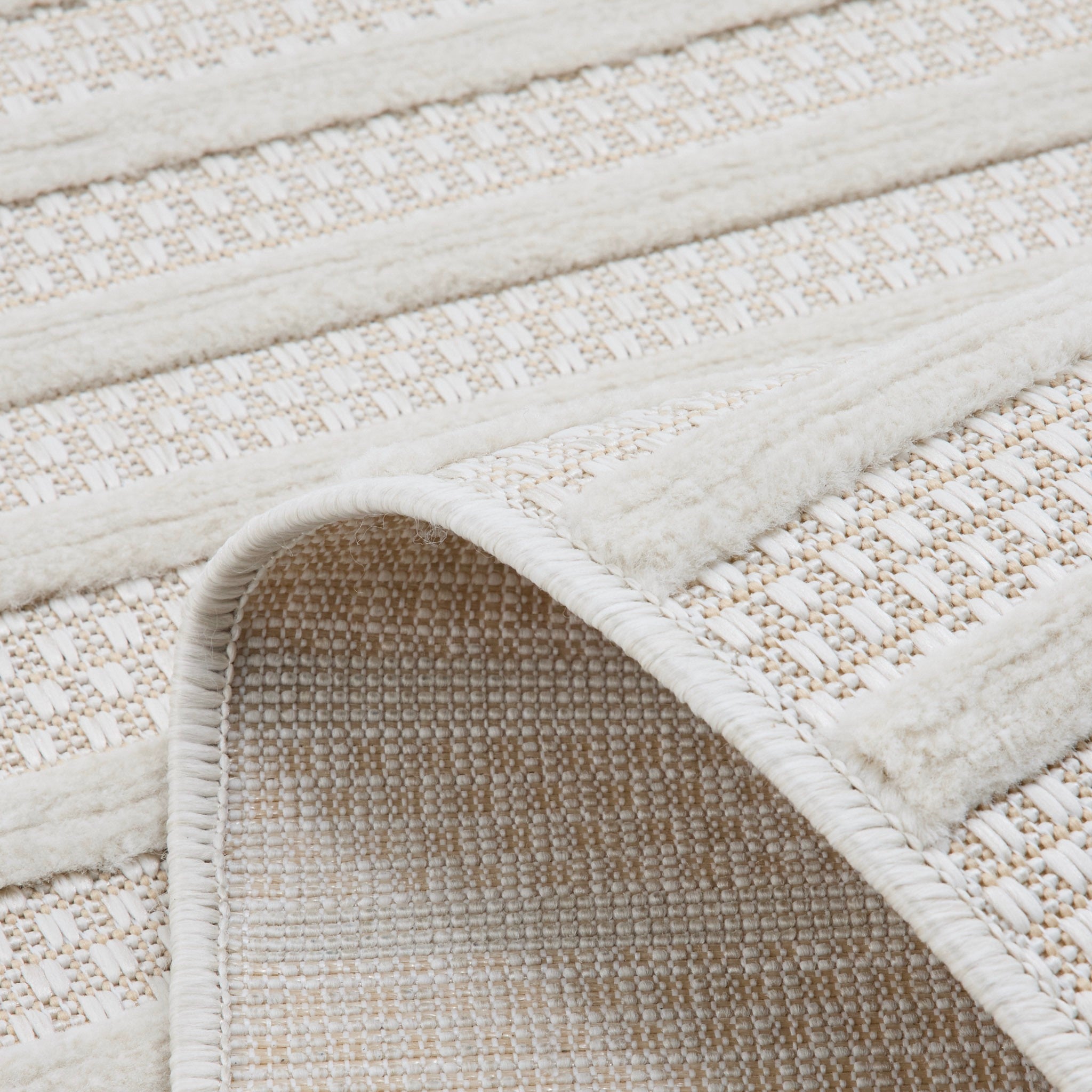 Tapis Santorini 986 - Motif Graphique - Blanc - Intérieur / Extérieur