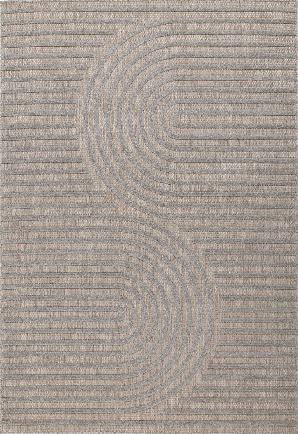 Tapis Santorini 986 - Motif Graphique - Gris - Intérieur / Extérieur