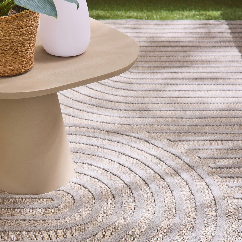 Tapis Santorini 986 - Motif Graphique - Gris - Intérieur / Extérieur