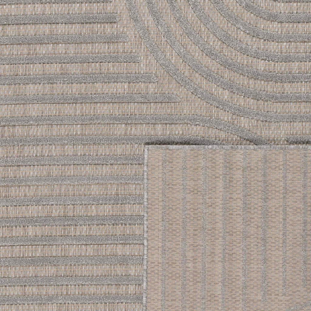 Tapis Santorini 986 - Motif Graphique - Gris - Intérieur / Extérieur