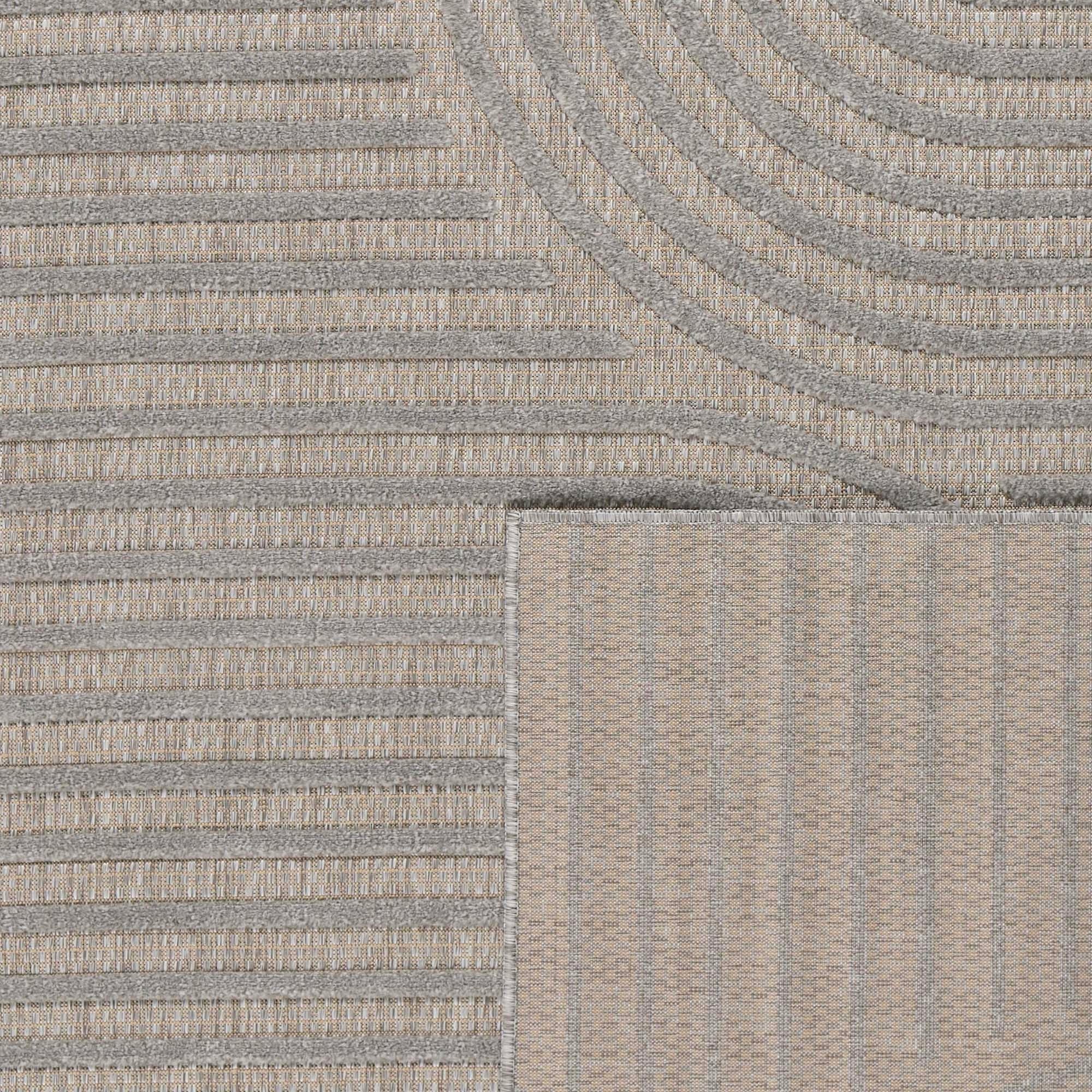 Tapis Santorini 986 - Motif Graphique - Gris - Intérieur / Extérieur