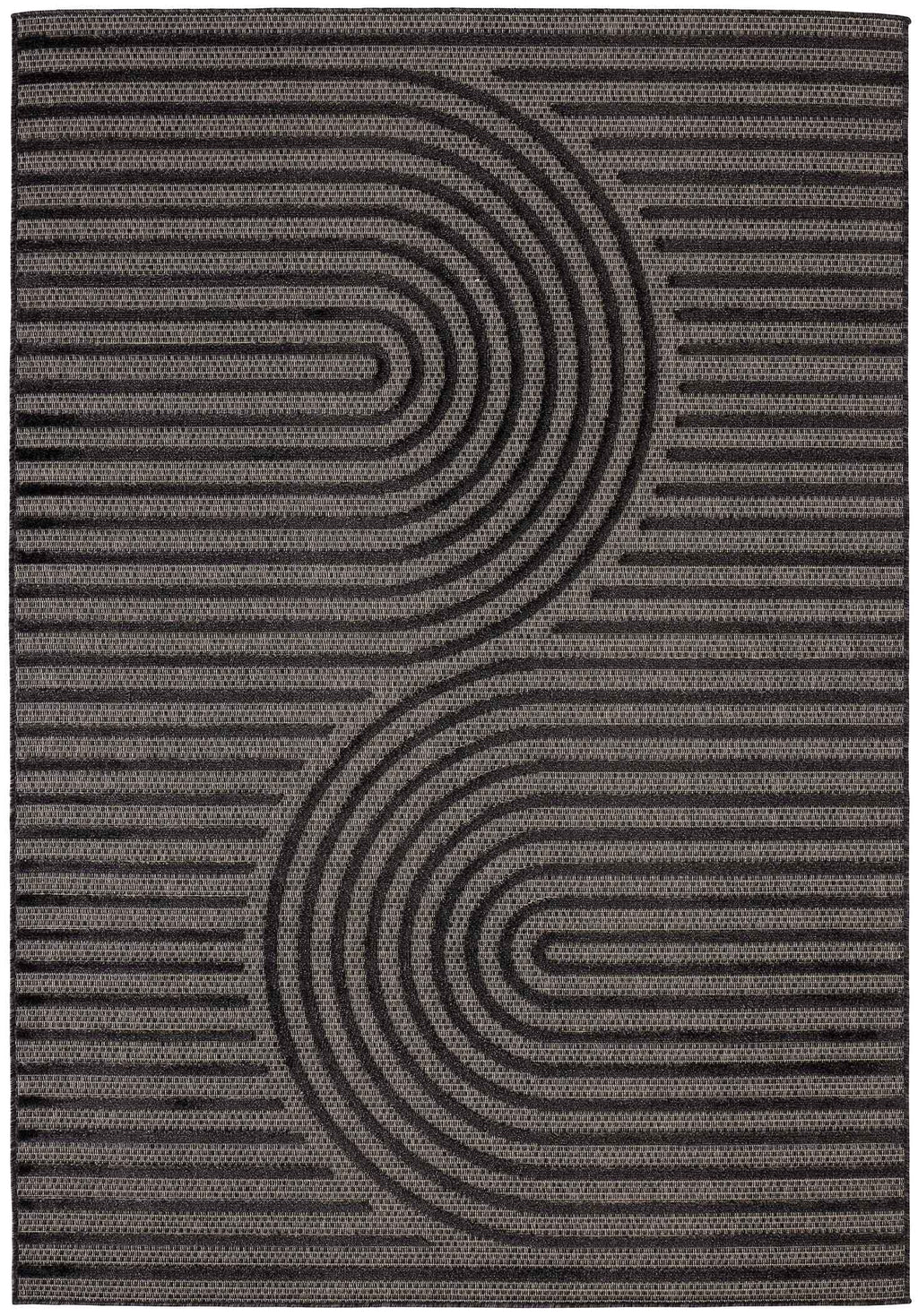 Santorini - Tapis D'Intérieur/Extérieur - Polypropylène - Noir