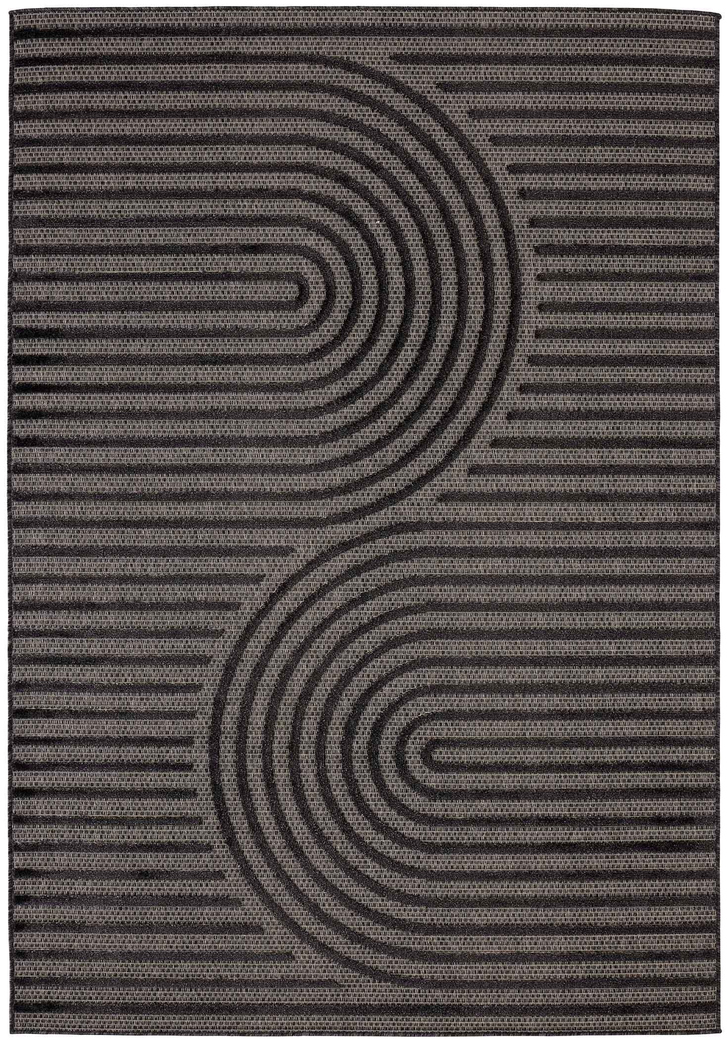 Santorini - Tapis D'Intérieur/Extérieur - Polypropylène - Noir
