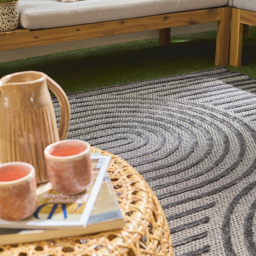 Santorini - Tapis D'Intérieur/Extérieur - Polypropylène - Noir