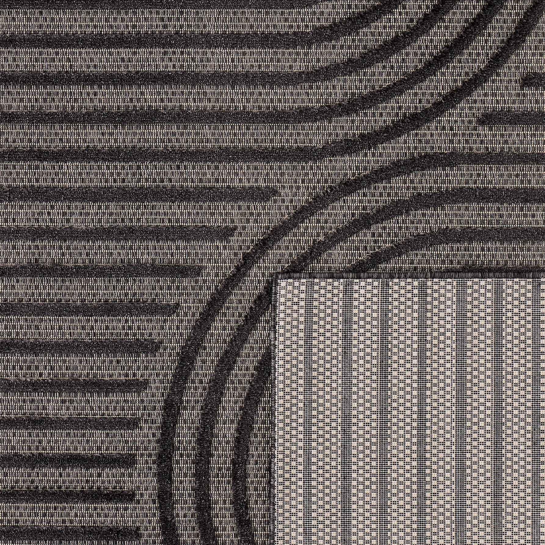 Santorini - Tapis D'Intérieur/Extérieur - Polypropylène - Noir