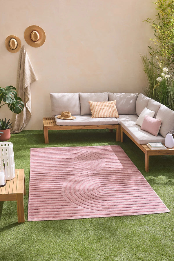 Santorini - Tapis D'Intérieur/Extérieur - Polypropylène - Rose