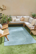 Tapis Santorini 986 - Motif Graphique - Turquoise - Intérieur / Extérieur