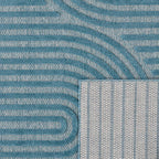 Tapis Santorini 986 - Motif Graphique - Turquoise - Intérieur / Extérieur