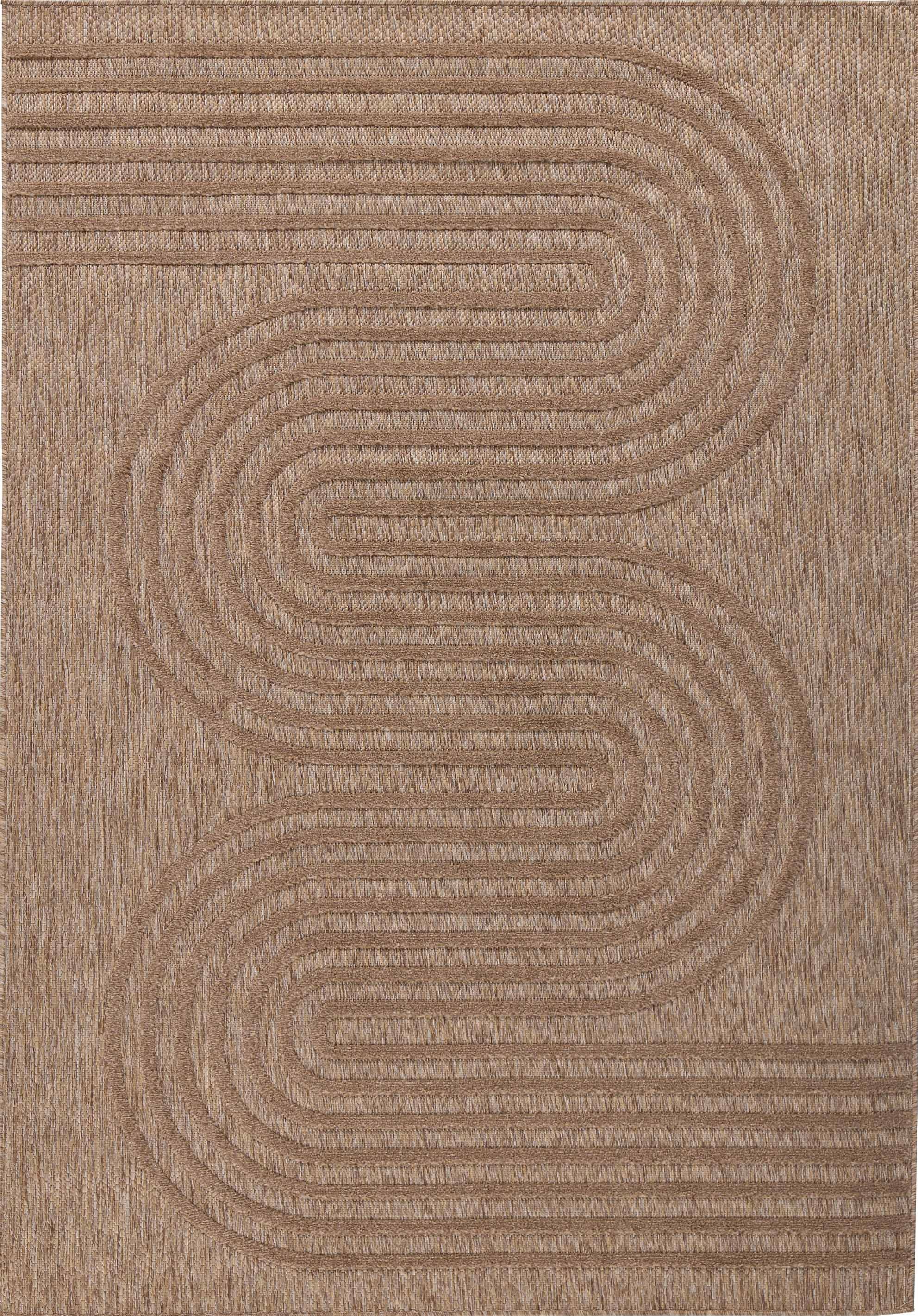 Tapis Santorini 987 - Motif Graphique - Beige - Intérieur / Extérieur
