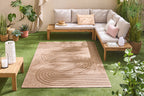 Tapis intérieur et extérieur motifs de vagues SANTORINI Beige : SAN987BEI Nazar rugs