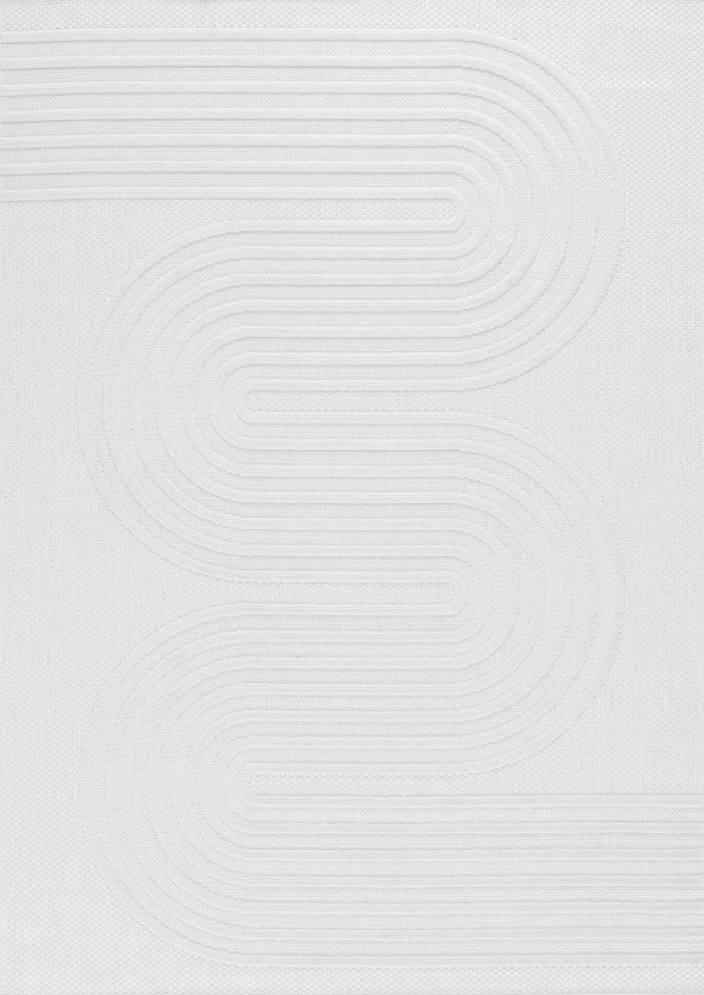 Tapis Santorini 987 - Motif Graphique - Blanc - Intérieur / Extérieur