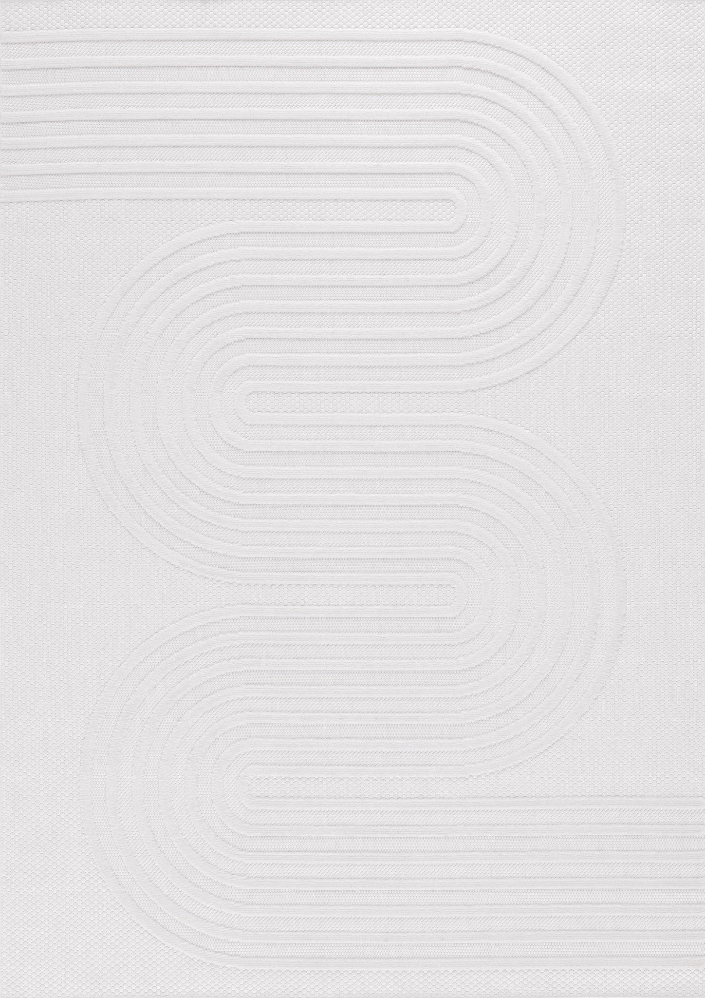 Tapis Santorini 987 - Motif Graphique - Blanc - Intérieur / Extérieur