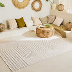 Tapis Santorini 987 - Motif Graphique - Blanc - Intérieur / Extérieur
