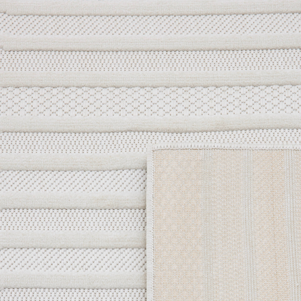 Tapis Santorini 987 - Motif Graphique - Blanc - Intérieur / Extérieur