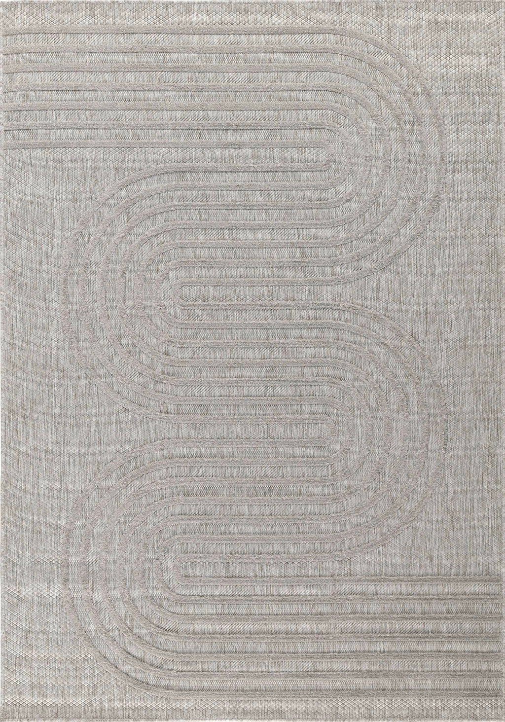 Tapis Santorini 987 - Motif Graphique - Gris - Intérieur / Extérieur