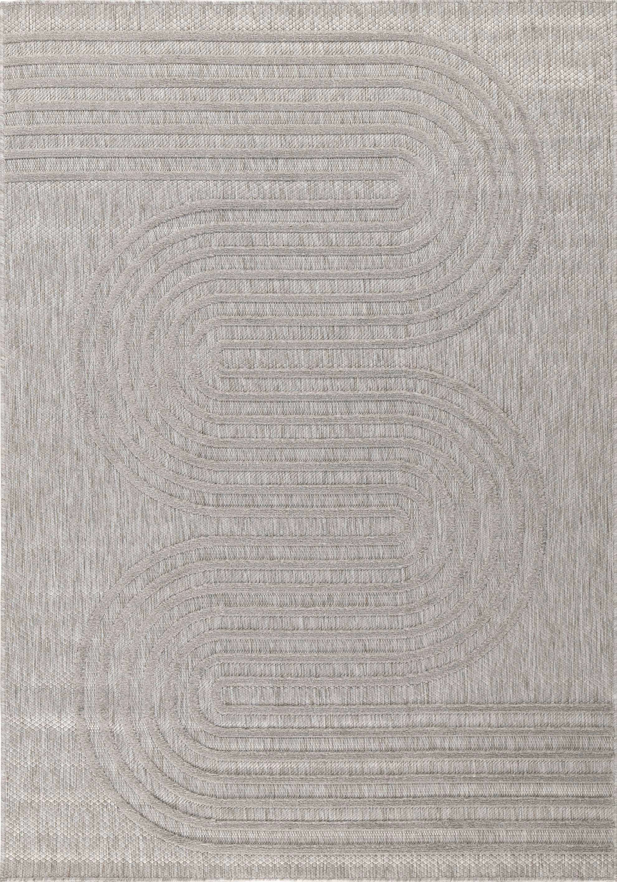 Tapis Santorini 987 - Motif Graphique - Gris - Intérieur / Extérieur