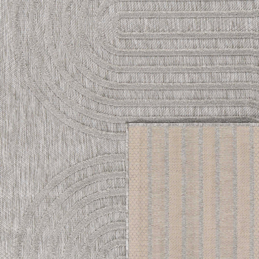 Tapis Santorini 987 - Motif Graphique - Gris - Intérieur / Extérieur