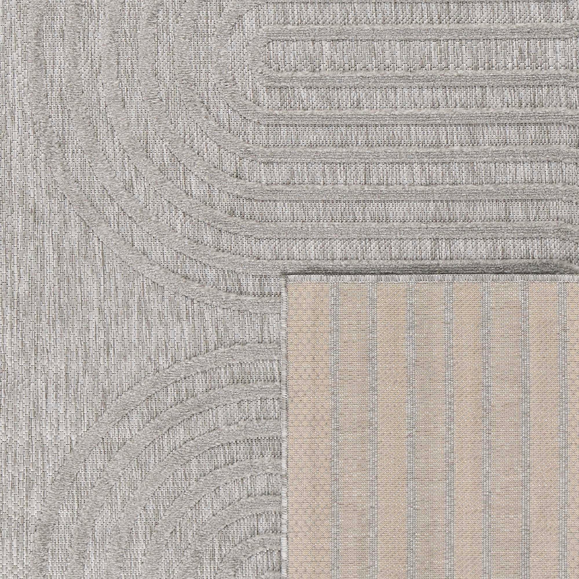 Tapis Santorini 987 - Motif Graphique - Gris - Intérieur / Extérieur