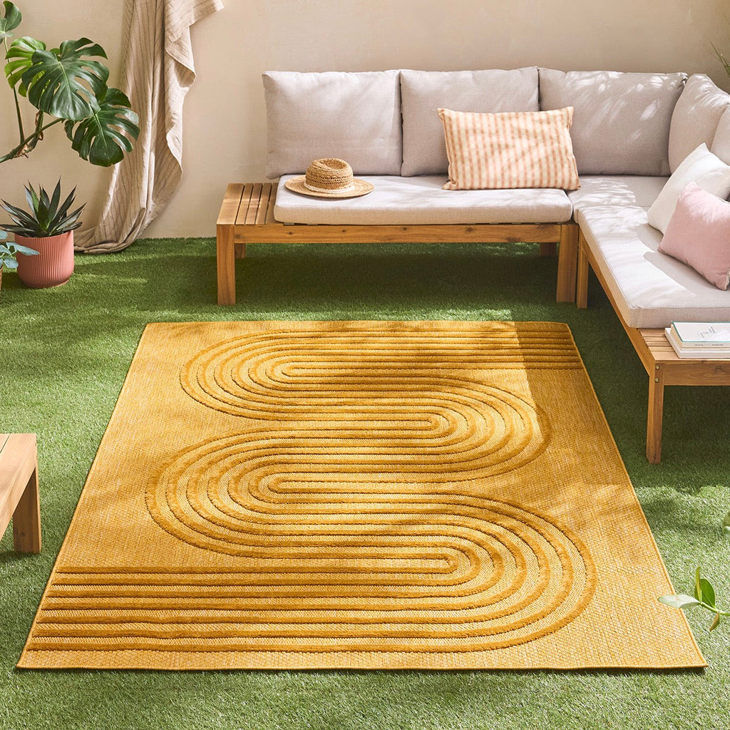 Santorini - Tapis D'Intérieur/Extérieur - Polypropylène - Jaune
