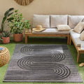 Tapis Santorini 987 - Motif Graphique - Noir - Intérieur / Extérieur