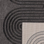 Tapis Santorini 987 - Motif Graphique - Noir - Intérieur / Extérieur