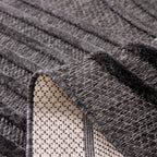 Tapis Santorini 987 - Motif Graphique - Noir - Intérieur / Extérieur
