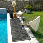 Tapis Santorini 987 - Motif Graphique - Noir - Intérieur / Extérieur