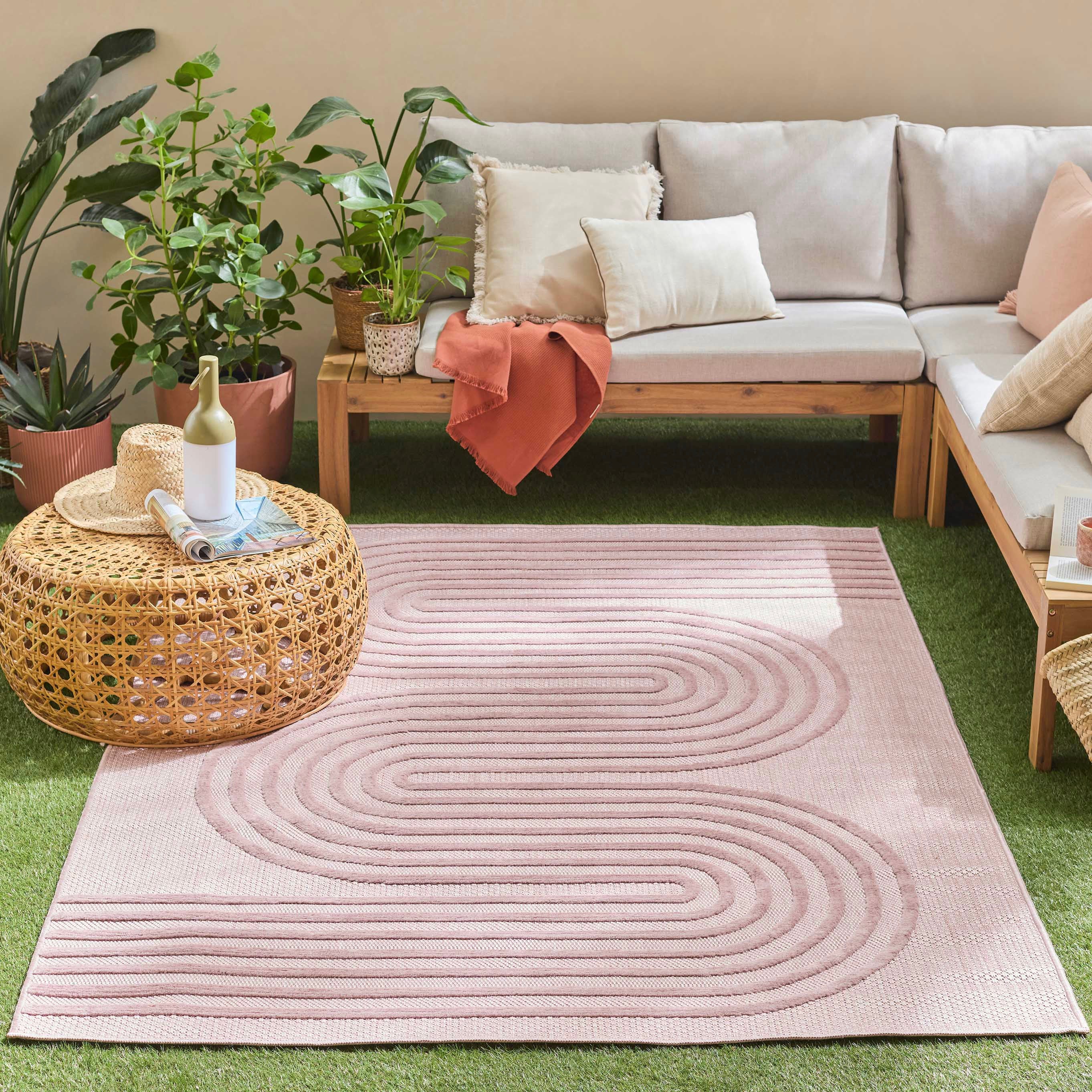 Santorini - Tapis D'Intérieur/Extérieur - Polypropylène - Rose