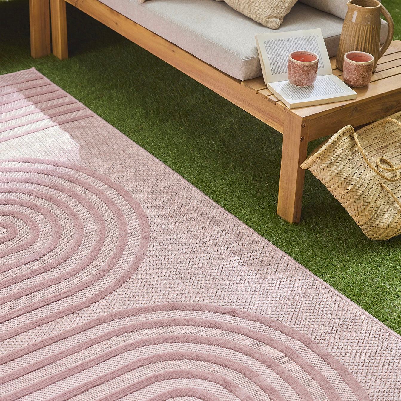 Santorini - Tapis D'Intérieur/Extérieur - Polypropylène - Rose