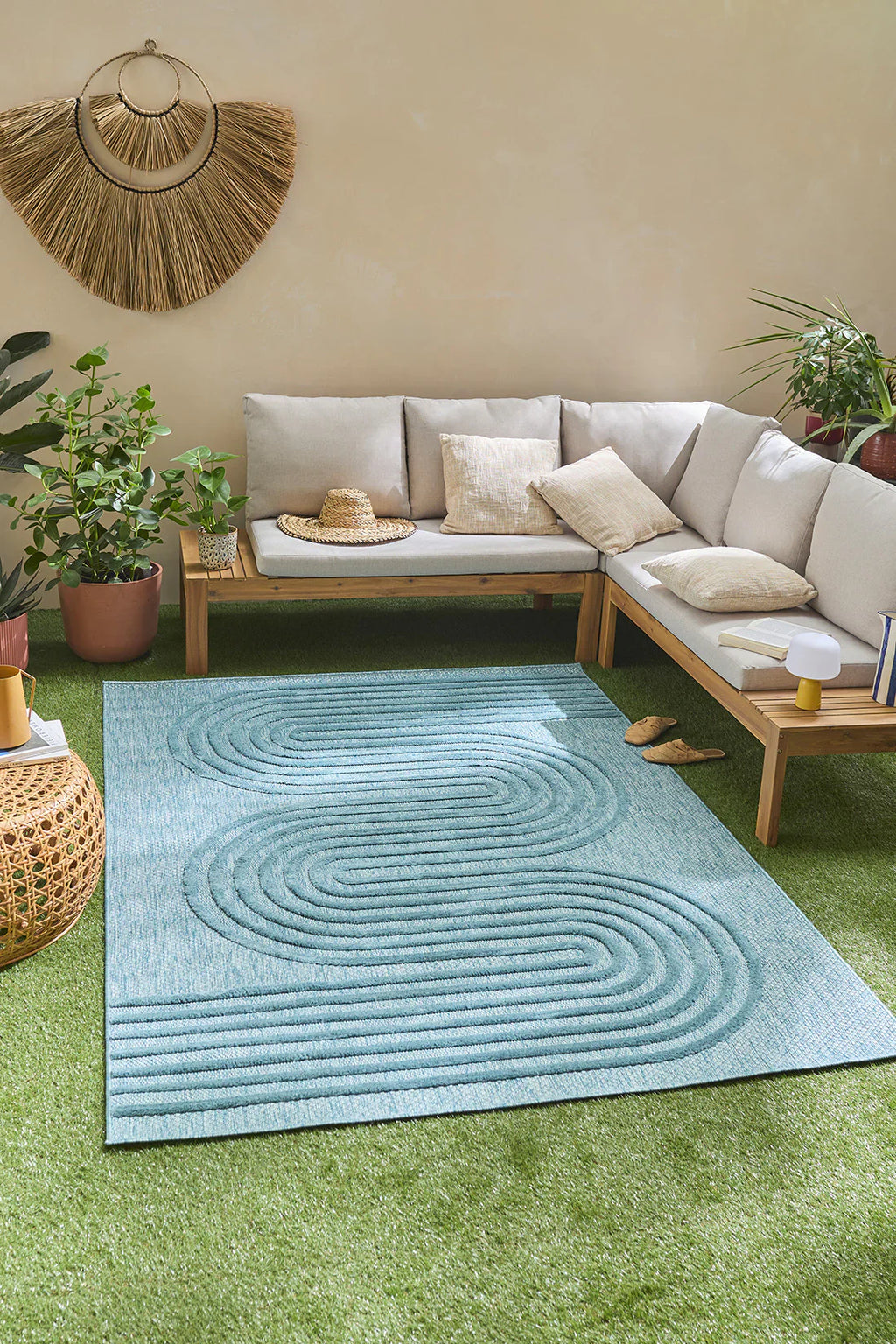 Santorini - Tapis D'Intérieur/Extérieur - Polypropylène - Turquoise