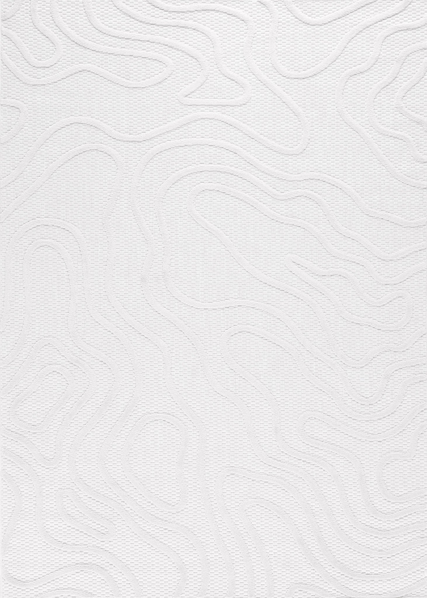 Tapis Santorini 988 - Motif Graphique - Blanc - Intérieur / Extérieur
