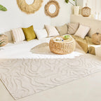 Tapis Santorini 988 - Motif Graphique - Blanc - Intérieur / Extérieur