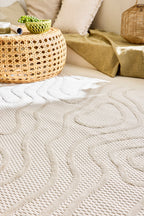 Tapis abstrait Blanc : SAN988BLA Nazar rugs