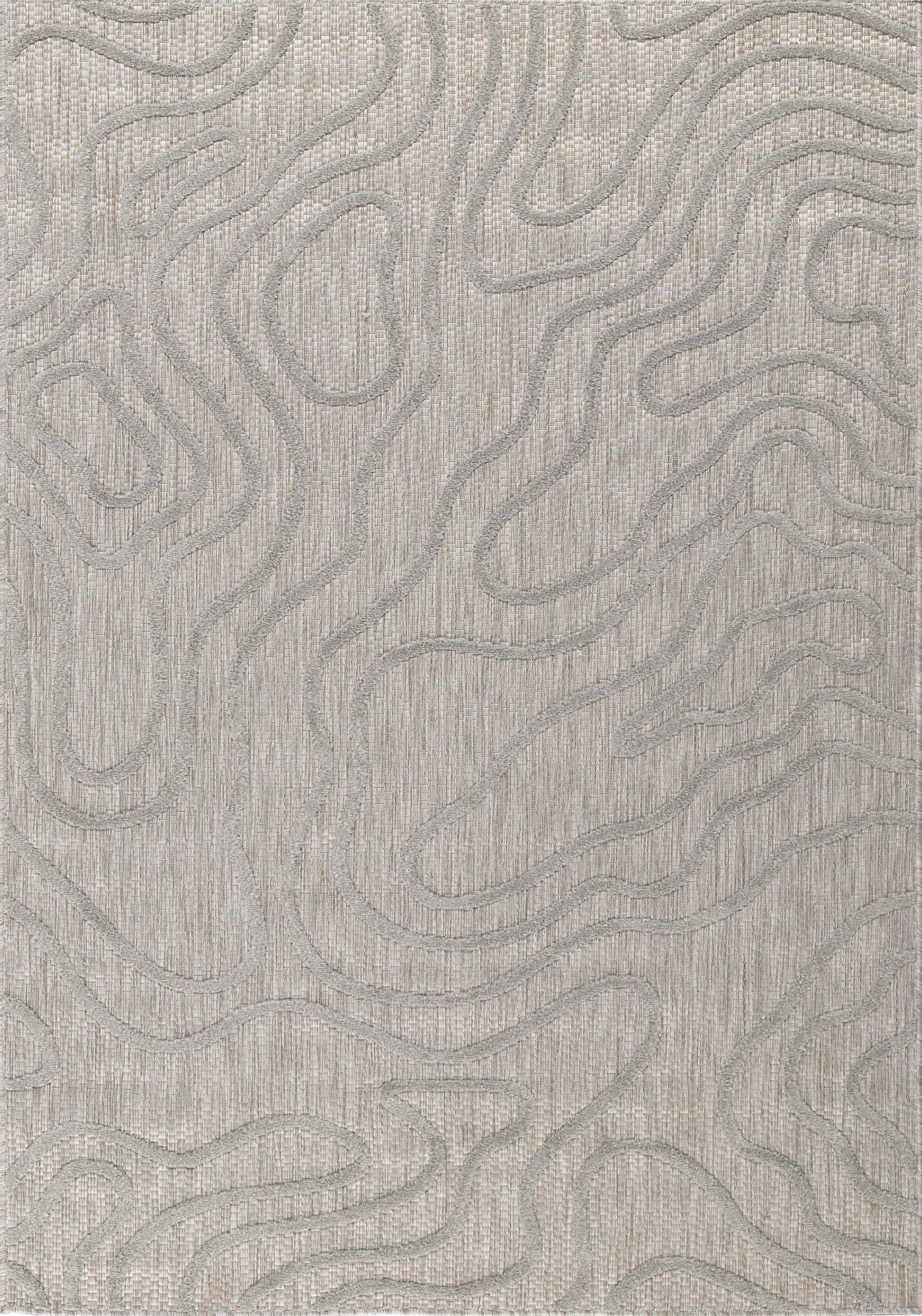 Tapis Santorini 988 - Motif Graphique - Gris - Intérieur / Extérieur