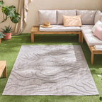 Tapis Santorini 988 - Motif Graphique - Gris - Intérieur / Extérieur
