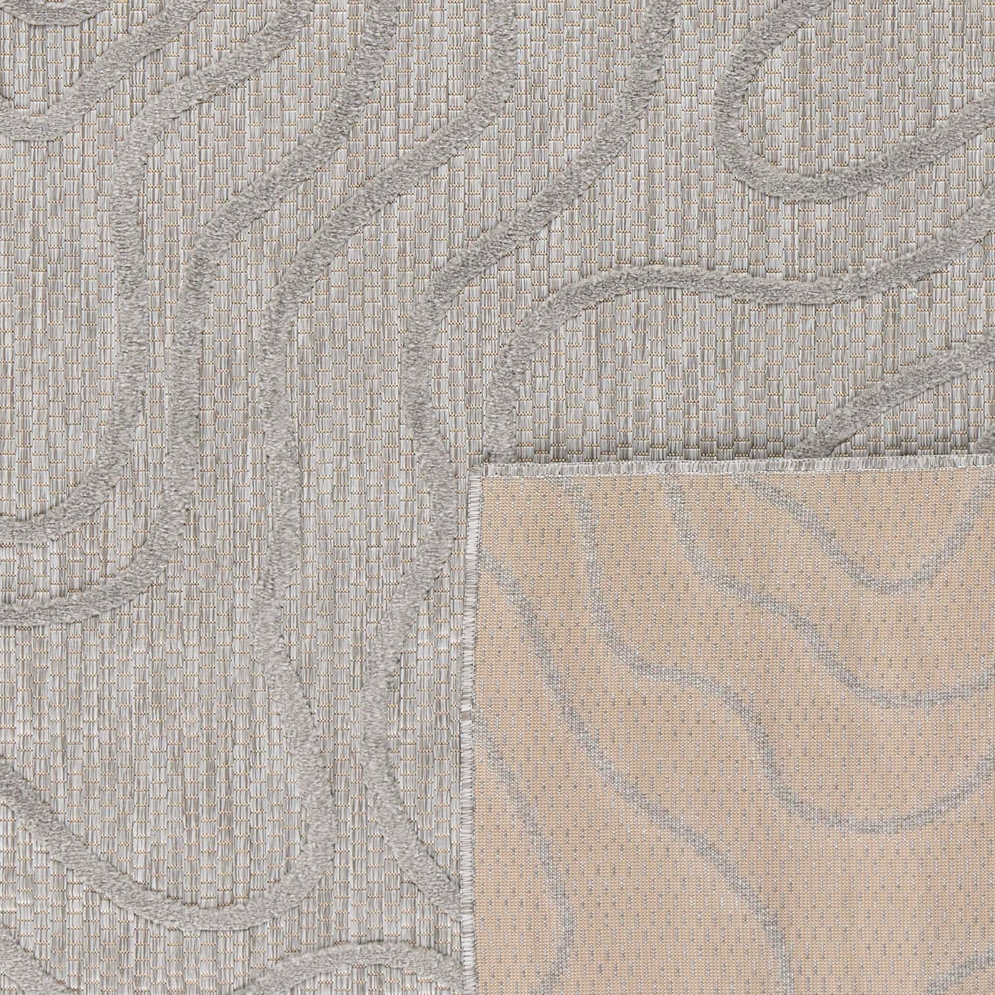 Tapis Santorini 988 - Motif Graphique - Gris - Intérieur / Extérieur