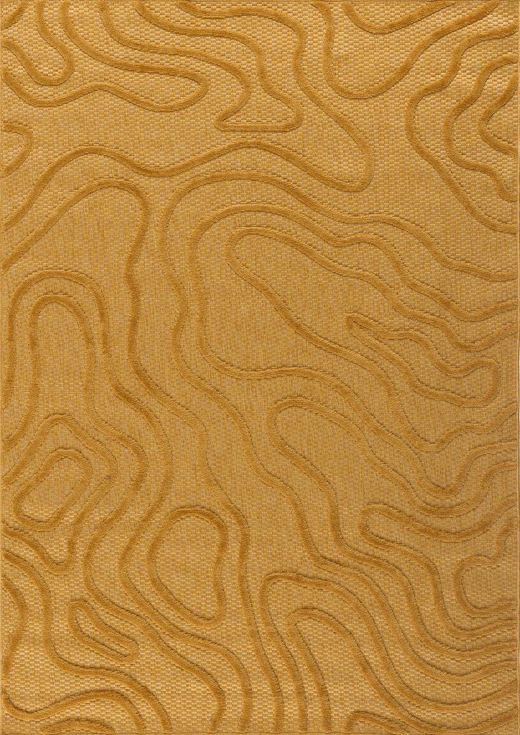 Tapis Santorini 988 - Motif Graphique - Jaune - Intérieur / Extérieur